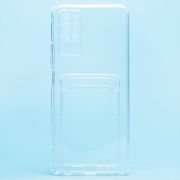 Чехол Tecno Pova 2 силикон с картхолдером и защитой камеры прозрачный