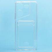 Чехол Tecno Pova 5 силикон с картхолдером и защитой камеры прозрачный