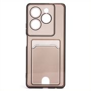 Чехол Tecno Spark 20 Pro силикон с картхолдером и защитой камеры чёрный