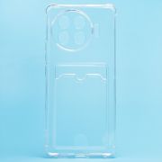 Чехол Tecno Spark 20 Pro+ силикон с картхолдером и защитой камеры прозрачный