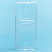 Чехол Tecno Spark Go 2024 силикон с картхолдером и защитой камеры прозрачный