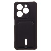 Чехол Tecno Spark 20/Spark 20C силикон матовый с картхолдером и защитой камеры чёрный