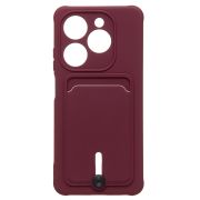 Чехол Tecno Spark 20/Spark 20C силикон матовый с картхолдером и защитой камеры бордо