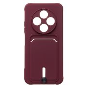 Чехол Tecno Spark 30 4G силикон матовый с картхолдером и защитой камеры бордо