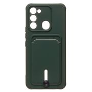 Чехол Tecno Spark 8c/Spark Go 2022 силикон матовый с картхолдером и защитой камеры зелёный