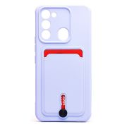 Чехол Tecno Spark 8c/Spark Go 2022 силикон матовый с картхолдером и защитой камеры сиреневый