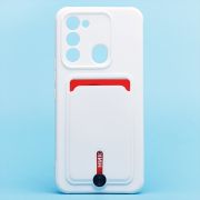 Чехол Tecno Spark 8c/Spark Go 2022 силикон матовый с картхолдером и защитой камеры белый