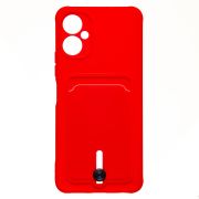Чехол Tecno Spark 9 Pro силикон матовый с картхолдером и защитой камеры красный
