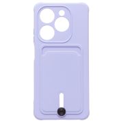 Чехол Tecno Spark Go 2024 силикон матовый с картхолдером и защитой камеры сиреневый