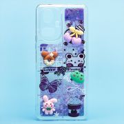 Чехол Tecno Camon 19 силикон с объёмной аппликацией фиолетовый