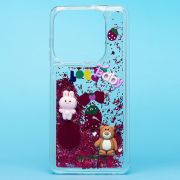 Чехол Tecno Spark Go 2024 силикон с объёмной аппликацией бордо