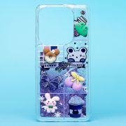 Чехол Tecno Spark Go 2024 силикон с объёмной аппликацией фиолетовый
