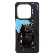Чехол Tecno Spark Go 2024 черный силикон с принтом кот чёрный