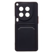 Чехол Tecno Camon 30 Premier 5G силикон матовый с картхолдером и контрастными кнопками чёрный