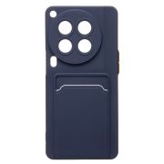 Чехол Tecno Camon 30 Premier 5G силикон матовый с картхолдером и контрастными кнопками синий