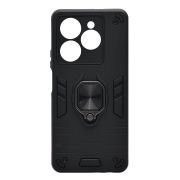 Чехол Tecno Spark 20 Pro противоударный комбинированный с кольцом чёрный