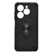 Чехол Tecno Spark 20/Spark 20C противоударный комбинированный с кольцом чёрный