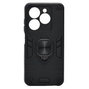 Чехол Tecno Spark 20C противоударный комбинированный с кольцом чёрный