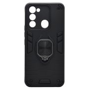 Чехол Tecno Spark 8c/Spark Go 2022/Spark 9 противоударный комбинированный с кольцом чёрный