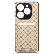 Чехол Tecno Spark 20/Spark 20C комбинированный текстиль с картхолдером белый