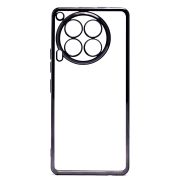 Чехол Tecno Camon 30 5G пластик перфорация с защитой камеры прозрачный чёрный