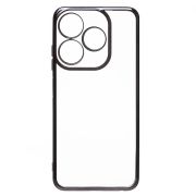 Чехол Tecno Spark 10C пластик перфорация с защитой камеры прозрачный чёрный