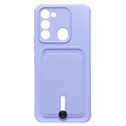 Чехол Tecno Spark 8c/Spark Go 2022 силикон матовый с картхолдером и защитой камеры фиолетовый
