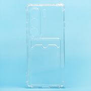Чехол Tecno Camon 40 4G силикон с картхолдером и защитой камеры прозрачный