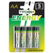 Батарейка AA, LR06 - Трофи  ENERGY Alkaline 4BL 40/720