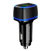 Адаптер Автомобильный - Borofone BZ14A, 1USB/1USB-C/QC3.0/PD20W чёрный