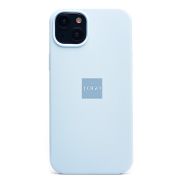 Чехол iPh 15 Plus силикон Soft Touch с лого голубой