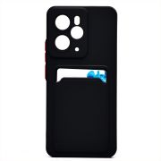 Чехол Realme 14 5G Global силикон матовый с картхолдером и контрастными кнопками чёрный
