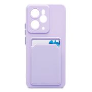 Чехол Realme 14 5G Global силикон матовый с картхолдером и контрастными кнопками сиреневый