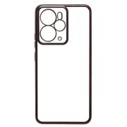 Чехол Realme 14 5G Global пластик перфорация с защитой камеры прозрачный чёрный