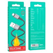 Кабель USB - MicroUSB Borofone BX83, 2.4A, 1м, силиконовый, огнестойкий, чёрный