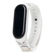 Ремешок Xiaomi Mi Band 3/Mi Band 4 силикон с принтом белый 002