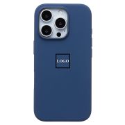 Чехол iPh 16 Pro силикон SC Premium с анимацией с лого и SafeMag синий тёмный
