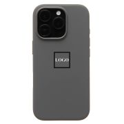 Чехол iPh 16 Pro силикон SC Premium с анимацией с лого и SafeMag серый светлый