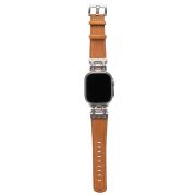 Ремешок ApWatch 42/44/45/49 мм экокожа на застёжке коричневый светлый