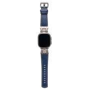 Ремешок ApWatch 42/44/45/49 мм экокожа на застёжке синий тёмный