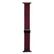 Ремешок ApWatch 42/44/45/49 мм силикон резной на застежке винный