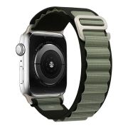 Ремешок ApWatch 38/40/41 мм текстиль ребристый чёрный/зелёный