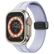 Ремешок ApWatch 42/44/45/49 мм силикон на магните сиреневый светлый