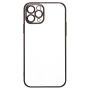 Чехол iPh 11 Pro пластик с защитными линзами на камере прозрачный чёрный