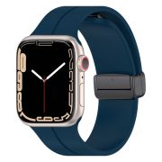 Ремешок ApWatch 42/44/45/49 мм силикон на магните синий тёмный