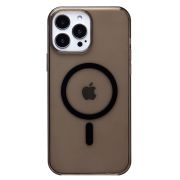 Чехол iPh 13 Pro Max пластик с лого и SafeMag прозрачный с чёрным