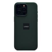 Чехол iPh 15 Pro Max силикон SC Premium с анимацией с лого и SafeMag зелёный тёмный