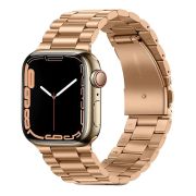 Ремешок ApWatch 38/40/41 мм металл блочный плетение на застёжке розовое золото