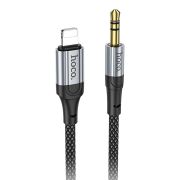 Аудиокабель - Кабель AUX 3.5 (m) - Lightning (m) адаптер Hoco UPA26 текстиль чёрный