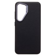 Чехол Samsung S24 экокожа с металлом чёрный